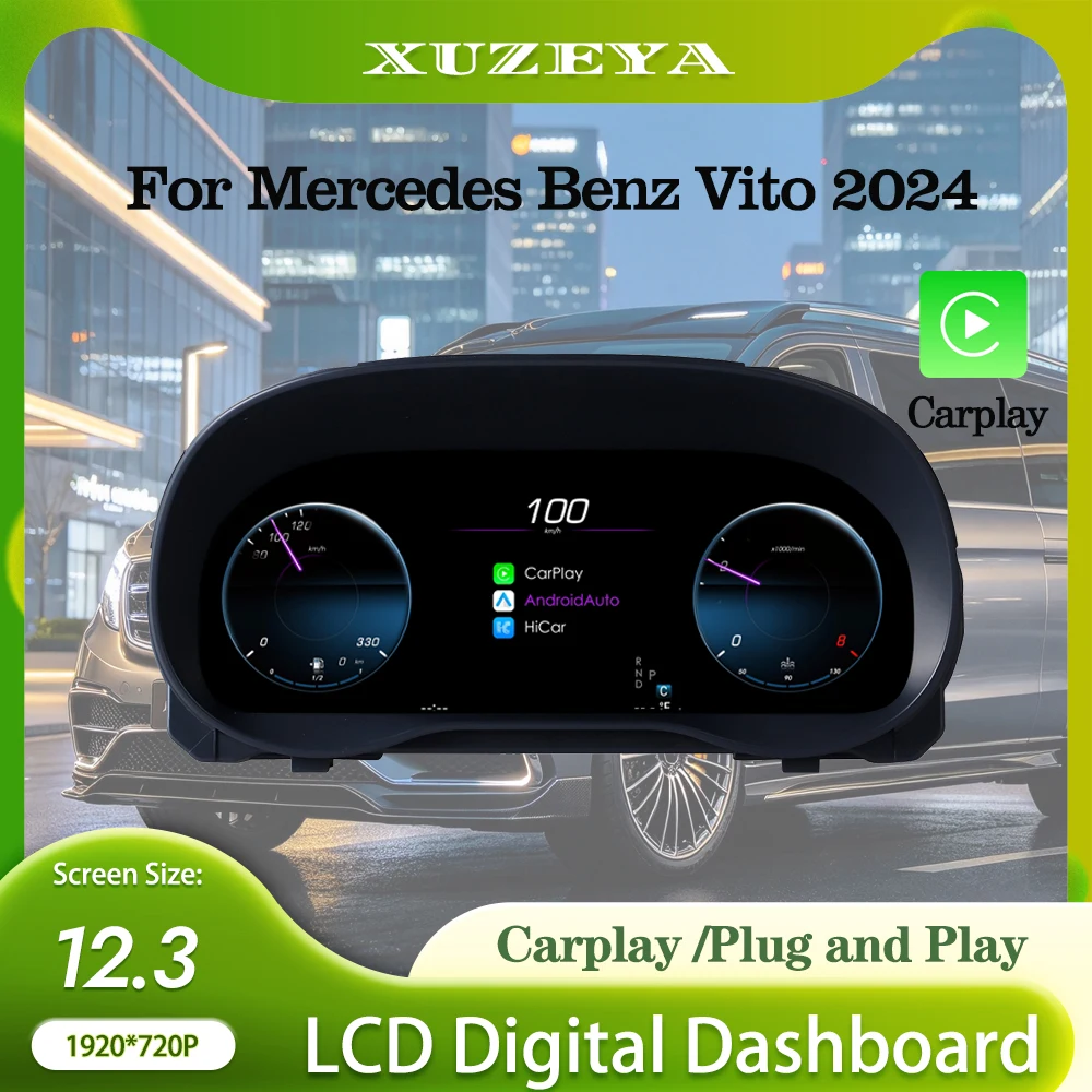 Lcd Dashboard Display For Mercedes Benz Vito 2024  Speedometer Virtual Cockpit Digital Cluster Instrument Carplay