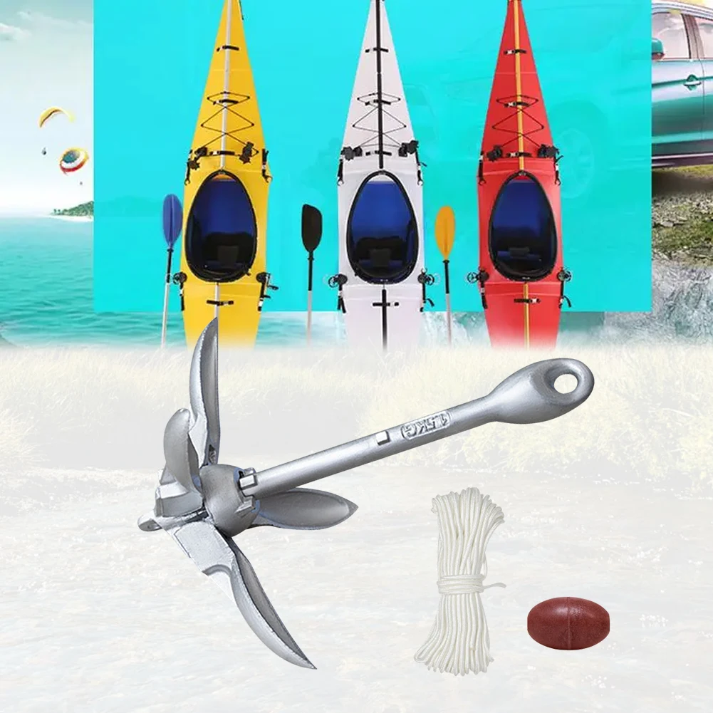 0.7/1.5KG Grapnel Anchor with 65ft Marine Rope and Buoy Kayak Anchor Marine Anchor for Kayaks Canoes Paddle Boards