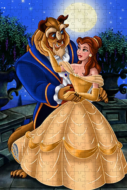 Disney Princess Couple Beauty and The Beast Puzzles for Adults 1000 Piece Jigsaw Puzzle Cartoon Games Education Diy Toys Decor