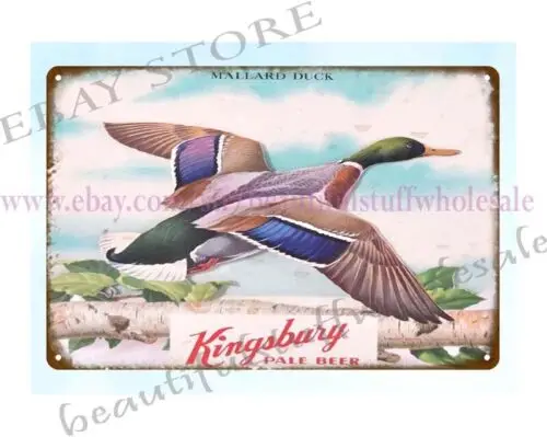 interior design ideas Kingsbury pale beer Mallard Duck metal tin sign