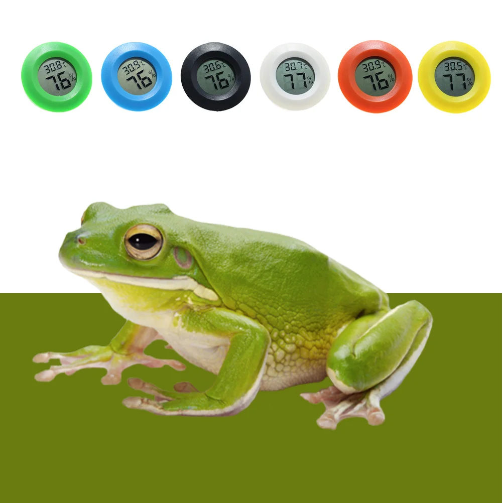 

Digital Temperature Humidity Meter Round Thermometer Hygrometer For Home Office Warehouse Wall Mount Blue