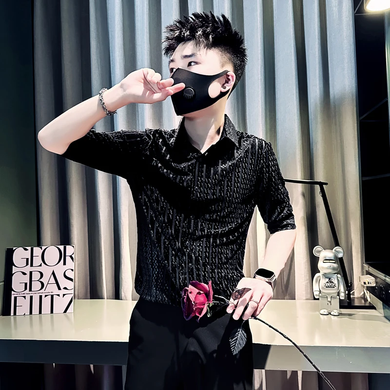 

Casual ort Sve irt Men's Small Size XS Polyester Fiber Anti-Wrinkle Treaent Summer Faion lin irt Regular Length