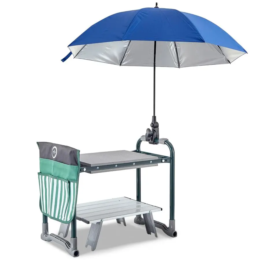 

Kneeler Seat Bench, Garden Kneeling Bench amp Sunshade Umbrella, Ergonomic Handles, Folding Table, and Potting Mat, 10.2 Foam Kn
