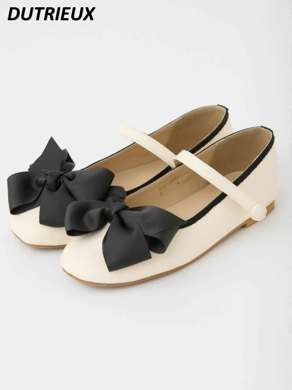 

Женские простые туфли-лодочки на плоской подошве, милые туфли в японском стиле с бантом, Элегантные Туфли Мэри Джейн, новинка весны-осени 2024