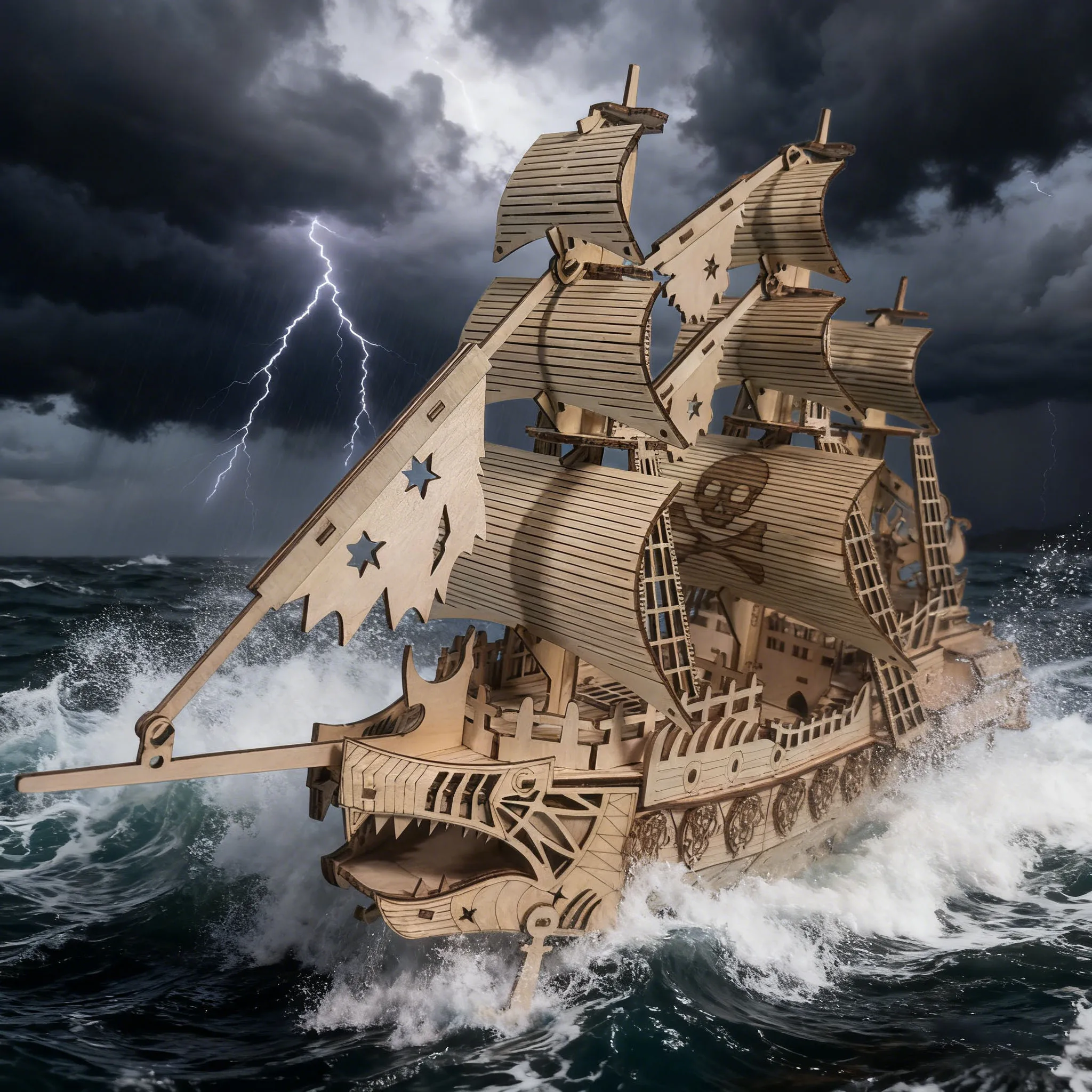 Dutchman Ship 3D Wooden Puzzle Model The Perfect Festive Gift for Halloween, Christmas, Valentine's Day and Birthdays