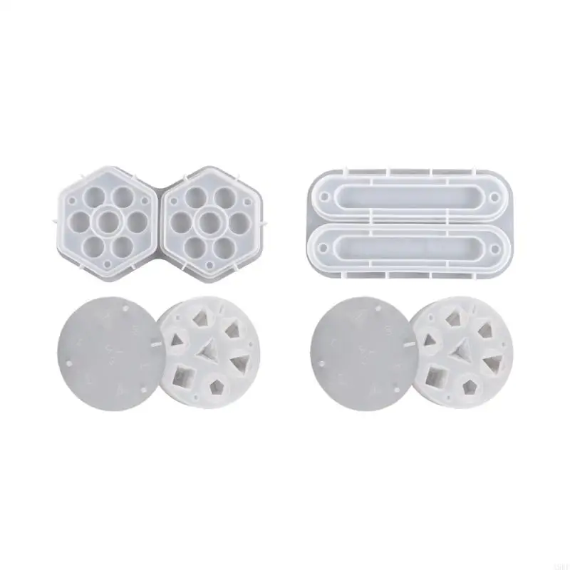 

A9BF Crystal Epoxy Resin Mold Dices Digital Game Silicone Mould with Storage Box