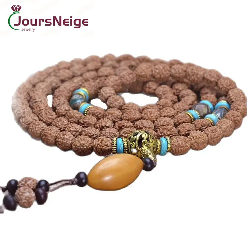 108 Mala Bracelet Dzi bead KingKong Bodhi Beads Rosary Buddha With Olive Necklace Prayer Wood Japa For Men Fashion Jewelry BA048