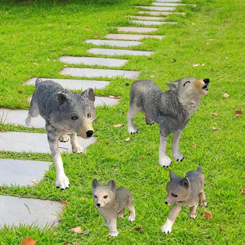 Plastic Wolf Animal Model Miniature Figurines Gift Preschool Toy