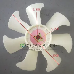 Cooling Fan Blade for Kubota D1105 Engine U30/35-3 Excavator Accessories