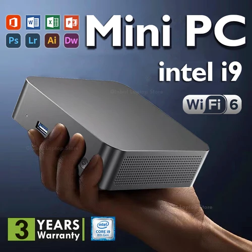 Mini ordenador PC Windows 11 intel core i9 8950HK 16GB DDR4 512GB 1TB 2TB SSD M.2 UHD gráficos 1000Mbps Mini PC portátil de escritorio