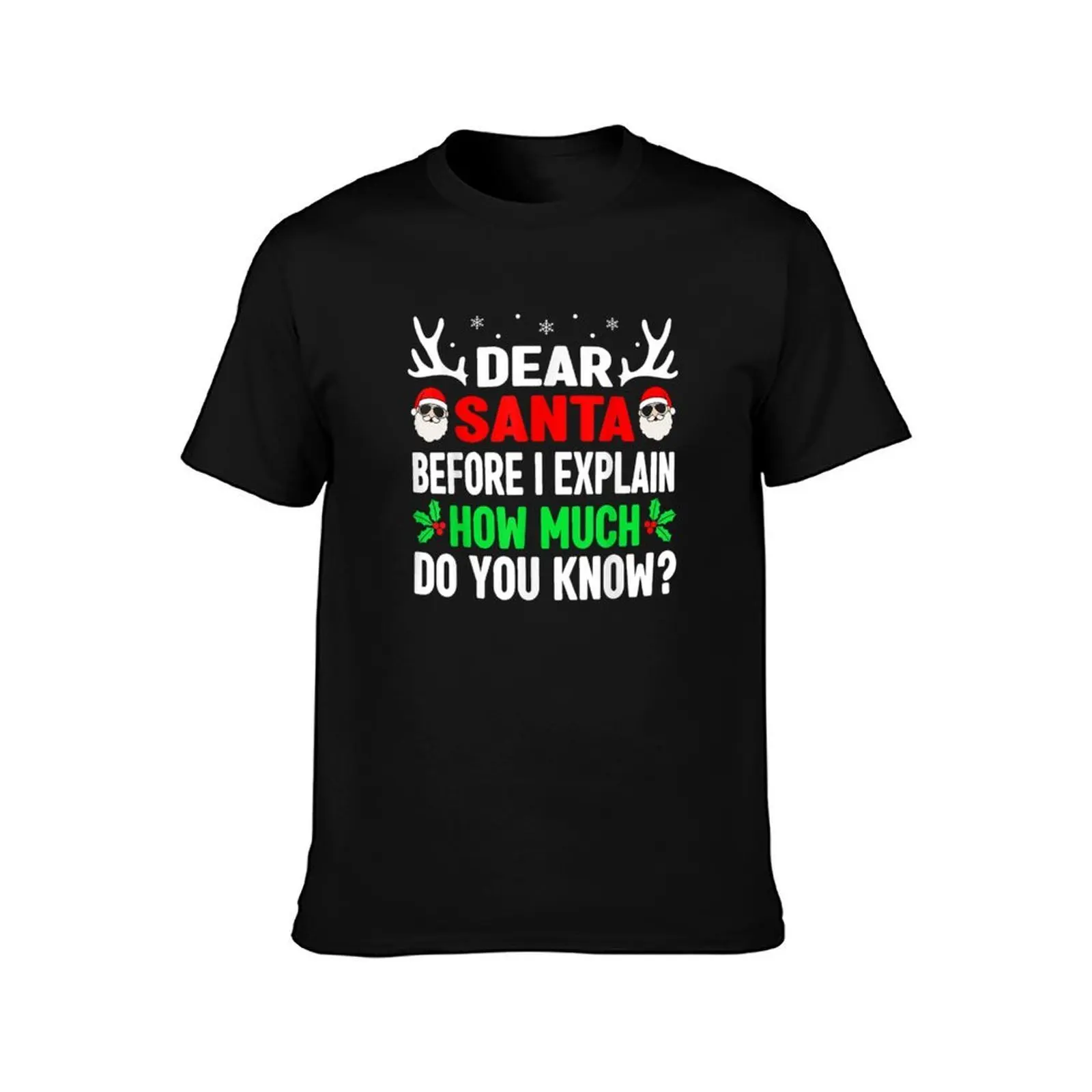 Funny Christmas Shirts Kids Adults Dear Santa I Can Explain T-Shirt, Summer Casual Cotton Tee, Oversized Streetwear Tops