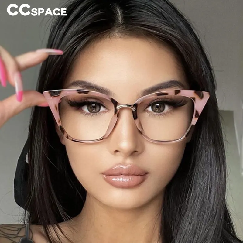 47959 Tr90 Sexy Cat Eye Anti Blue Light Glasses Frames Women Retro Fashion Computer Eyeglasses Transparent Fashion Eyewear