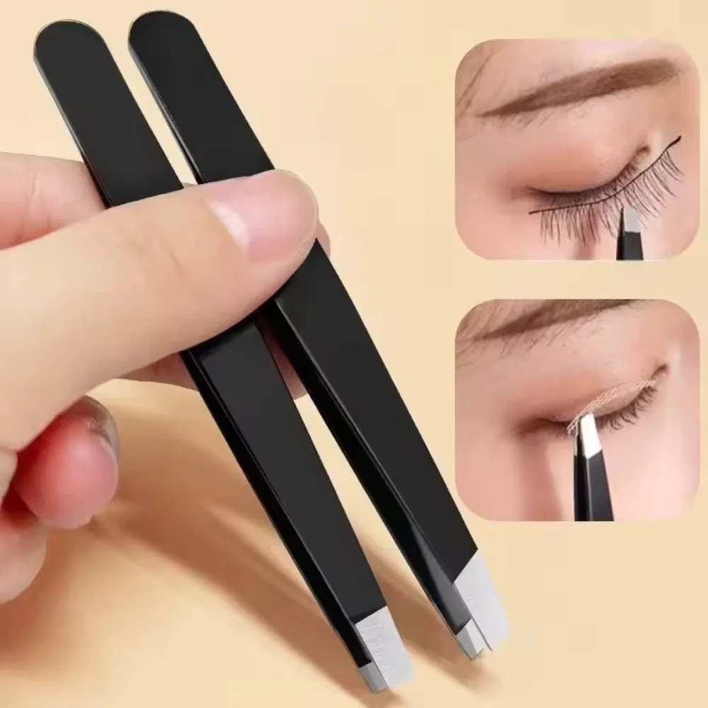 HISYI Edelstahl-Pinzette für schräge Augenbrauen, feiner Haarentferner, Mehrzweck-Haarschneidemaschine für Augenbrauen, Wimpern und Mitesser, Unisex, zertifiziert