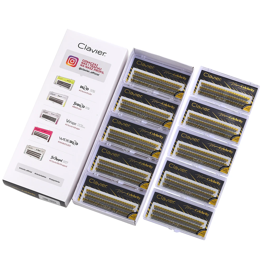 Clavier Wispies Celebrity Eyelash 10 Boxes Per Set Natural Tuft Lash DIY Self-Grafting Eyelashes Easy-to-wear Lashes