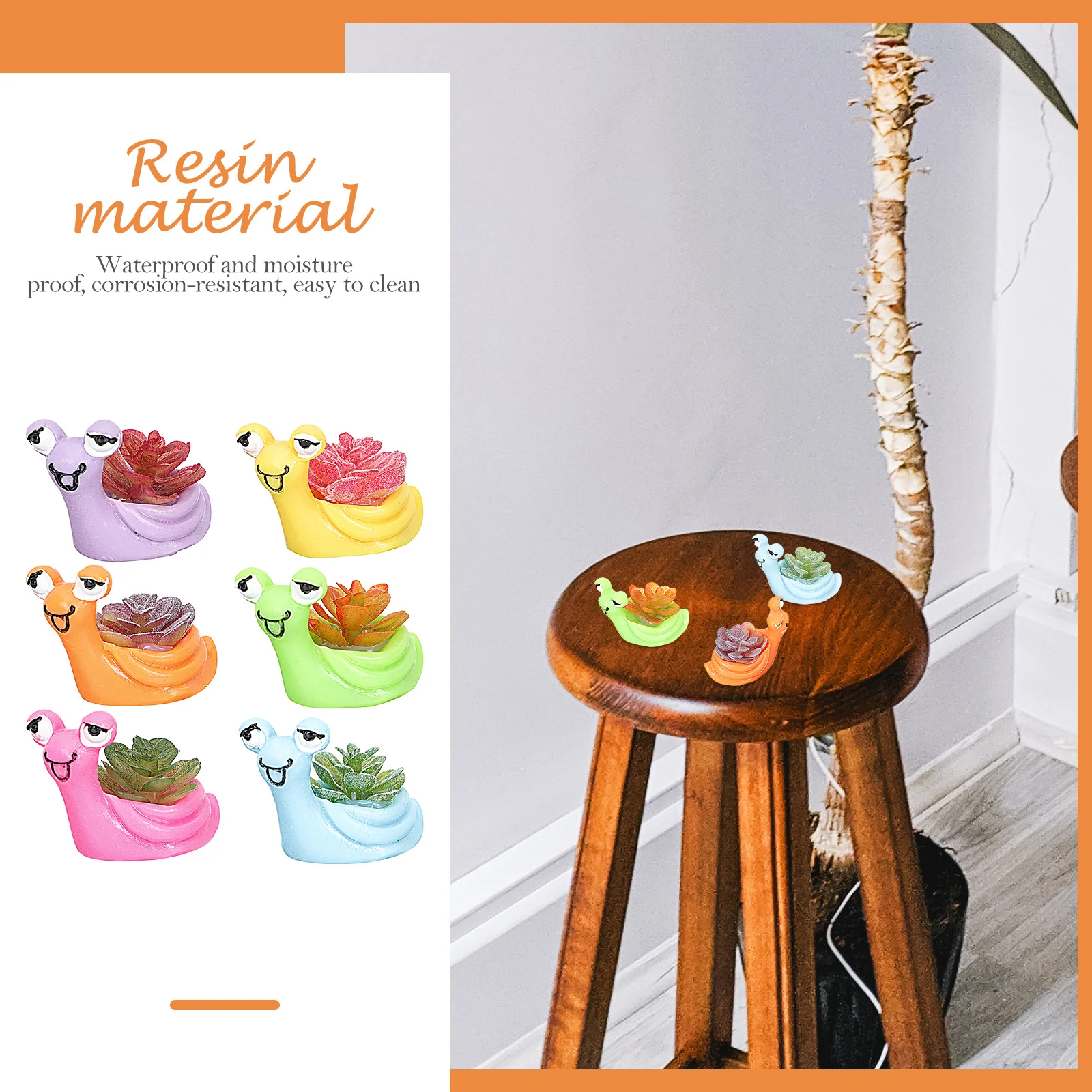 

6Pcs Mini Moss Micro Landscape Decorative Succulent Pots Resin Artificial Plants Home Decoration Desktop Ornament