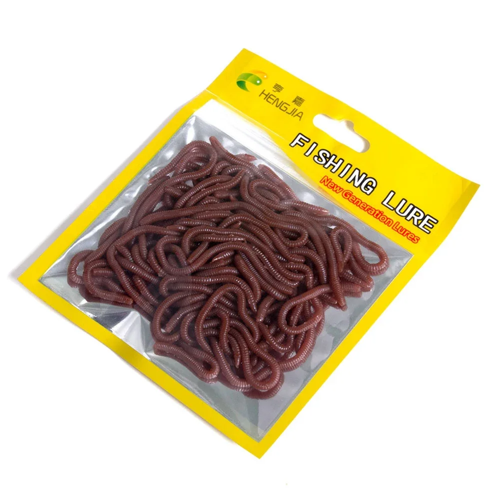 1bag/50pcs Predator Soft Lures Sea Fishing 4/8cm Silicone Earthworm Worm Wobbler Fake Baits Carp Trout Bass Fishing