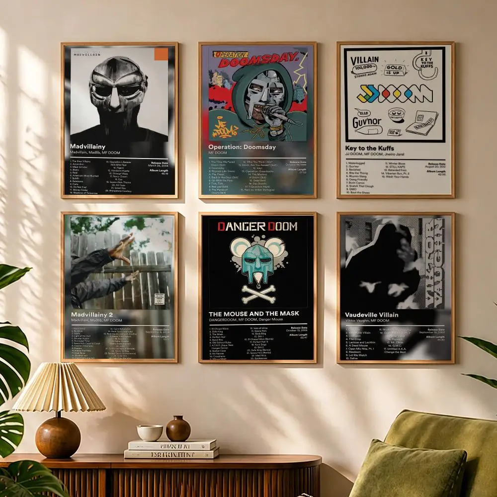 Rapper M-MF DOOM Painting Calligraphy Canvas HD Poster Waterproof Fade Resistant Wall Art Print for Home Decor
