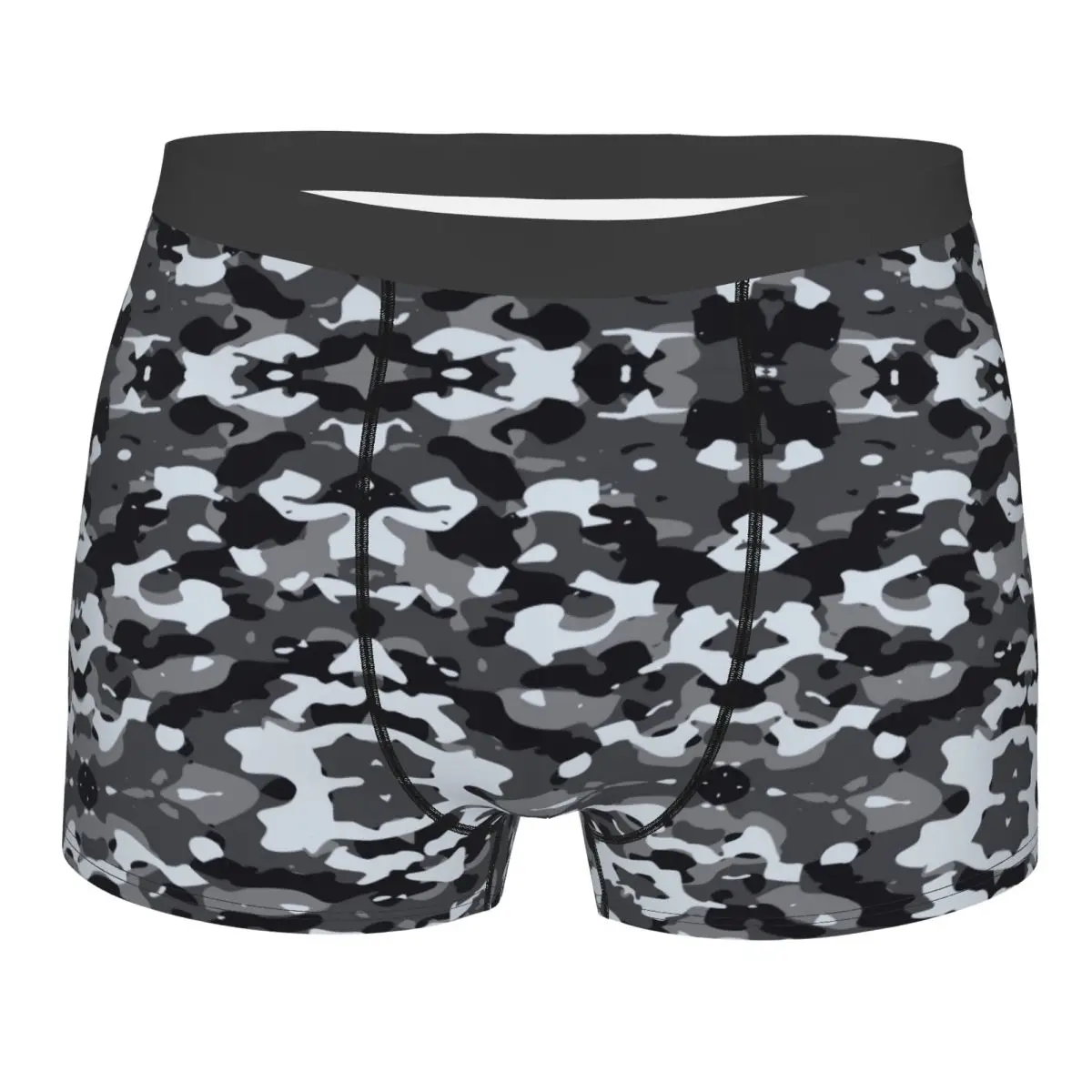 Custom Novelty Black Modern Military Camouflage Camo Style Boxers Shorts Panties Male Underpants Comfortable Briefs Underwear