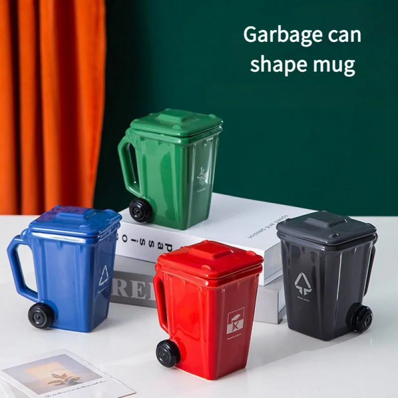 Creative Spoof trash can mug, blogger with the same mug, life, home, office, live companion, small gifts, video creation