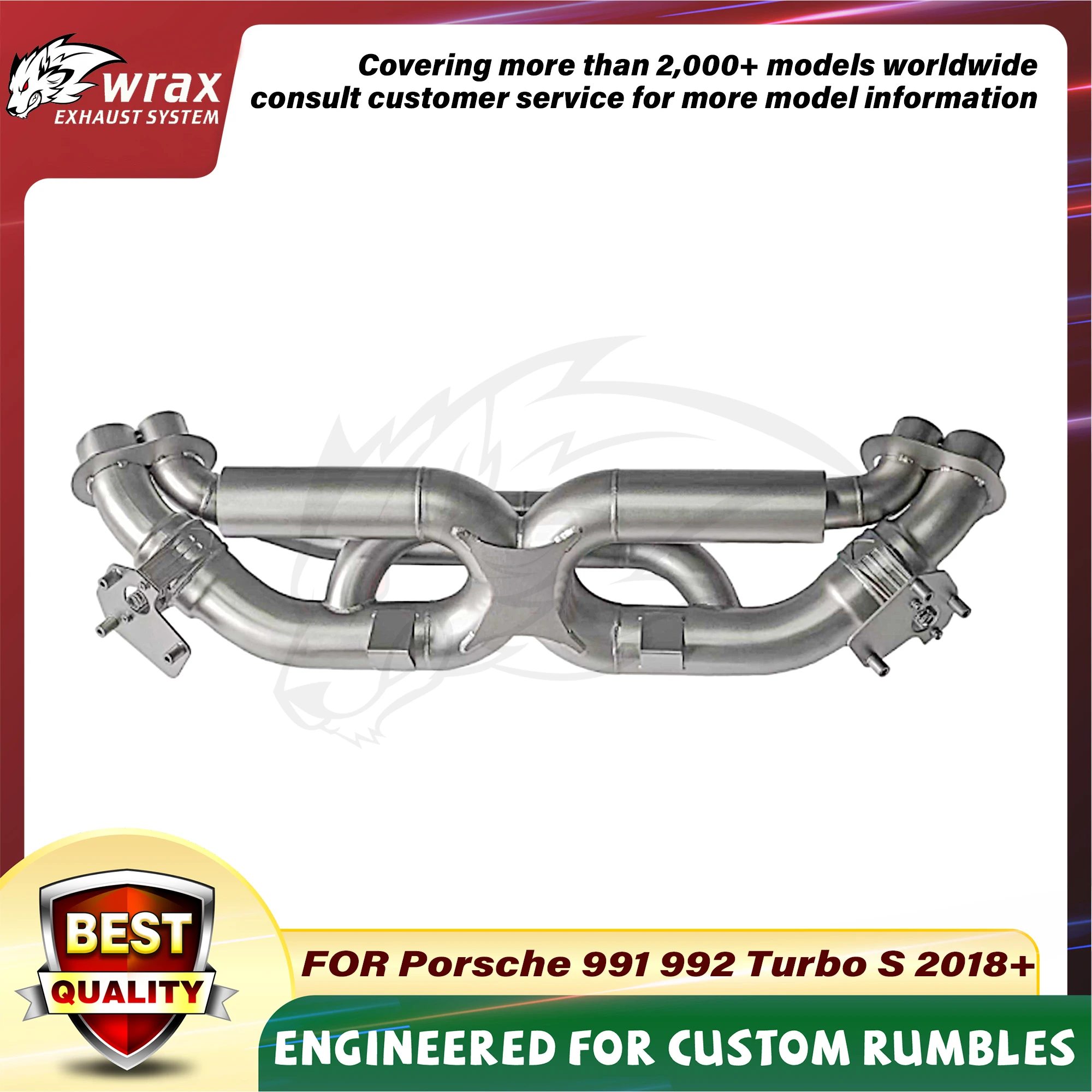 

WRAX Supercar Exhaust System for Porsche 991 992 Turbo S High Quality High Flow Catback Upgrade of X-tube design