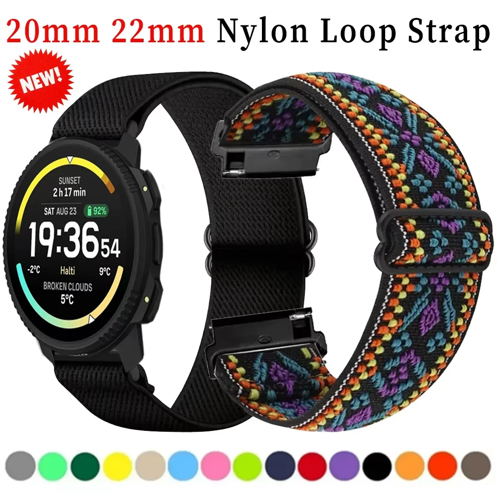 20mm 22mm Nylon-Schlaufenarmband für COROS APEX 4 42mm PACE 4/3/Pro Atmungsaktives Band CMF 3 Pro Suunto Vertical 2/Race 2 S/Ocean Correa