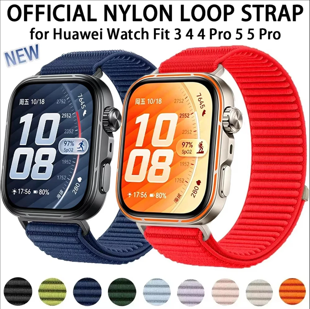Elastic Braided Nylon Loop Strap For HuaWei Watch Fit 3 4 5 Pro Wristband Fit3 Fit4 Fit5 Official Style Sports Band Accessories