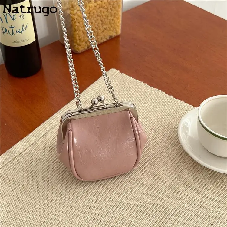 Mini Clip Bags For Women Party Chains Strap Lipstick Bag 2023 Fashion Designer Female Small Crossbody Shoulder Bag Silver