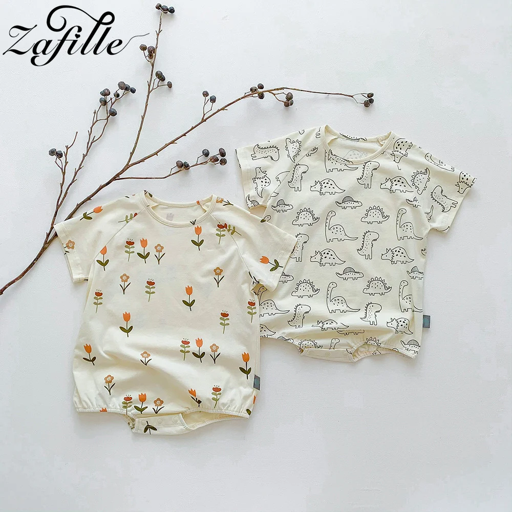 

ZAFILLE Cute Infant Playsuit Summer Jumpsuit For Newborns Sleepwear Dinosaur Print Baby's Rompers 0-24M Children Boys Clothing