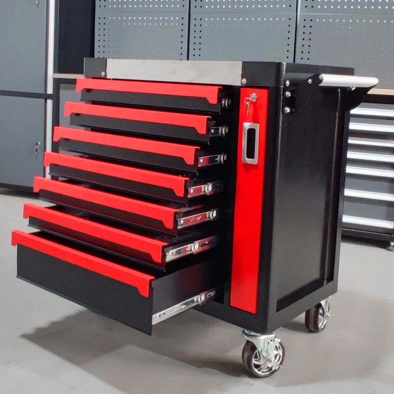 7 Drawers Tool Cart Heavy Duty Stainless Steel Tool Trolley Workshop Tool Cabinet