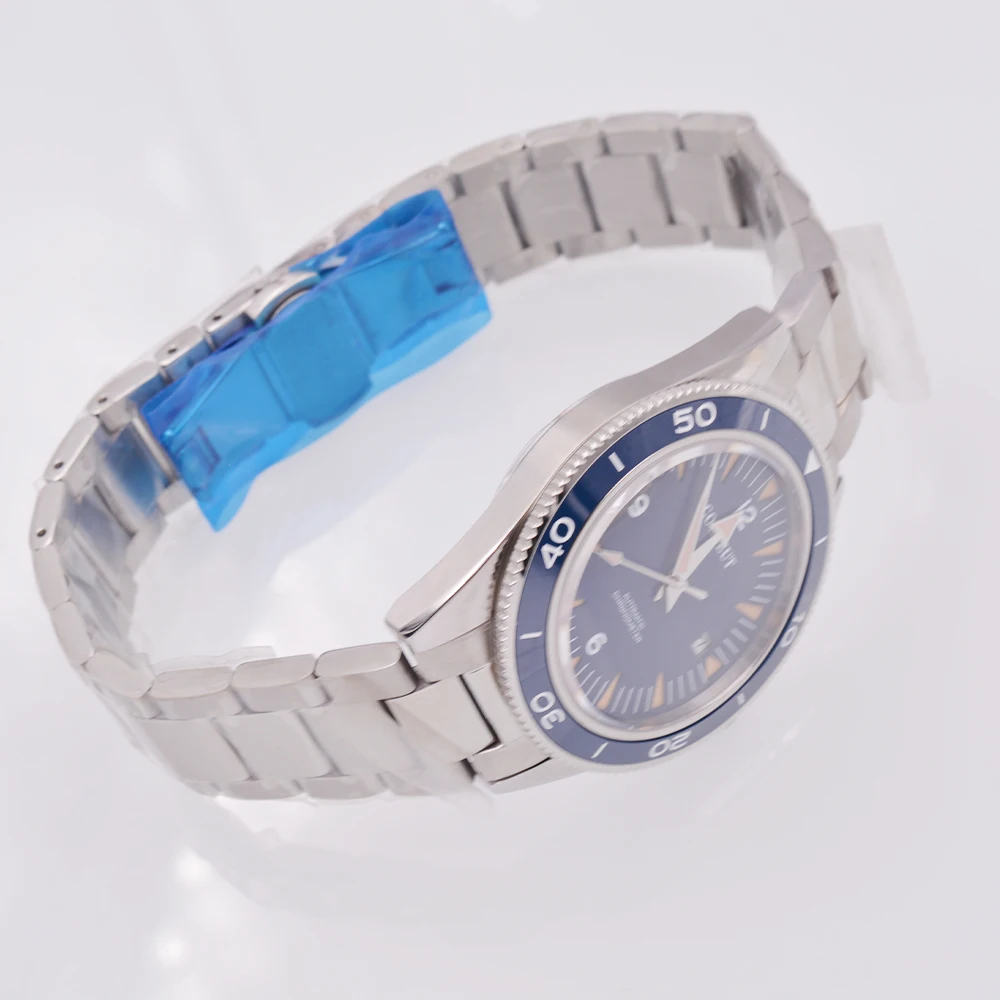 นาฬิกาคริสตัลแซฟไฟร์ 41 มม. NH35 นาฬิกาสปอร์ตกลไกอัตโนมัตินาฬิกาสร้อยข้อมือสแตนเลส