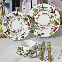 W's Ceramic Hunting Dinner Plate High Beauty Steak Tableware Home Coffee cup Milk Tea Cup Creative Dish Plate