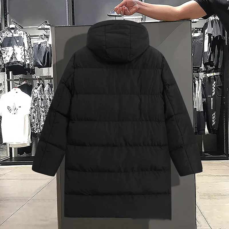 Winter Man Down Jacket New Cold-proof Windproof Contrast Color Male Coat Mid Length Long Sleeve Zipper Casual Men Outerwear