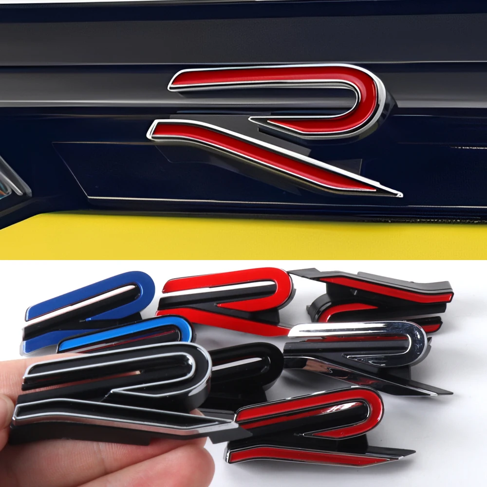 3D ABS Emblem Car Front Grille Badge Sticker Auto Decoration For Volkswagen VW R Polo Passat Golf 4 5 Jetta Touareg Polo Beetle