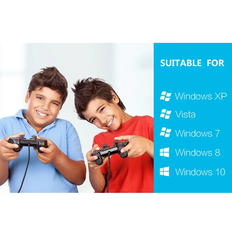 Проводной USB игровой контроллер Data Frog для ПК, джойстик, контроллер вибрации WinXP/Win7/Win8/Win10, компьютерный ноутбук