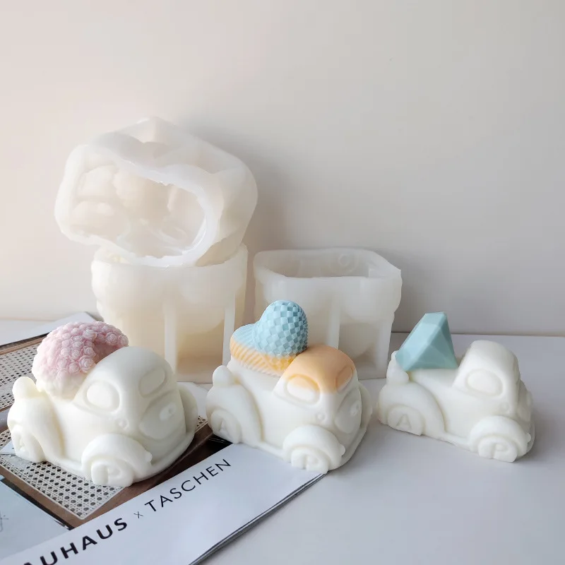 

Cartoon Diamond Car Candle Silicone Mold Heart Flower Soap Resin Plaster Mould Chocolate Ice Cube Making Party Gifts Home Decor