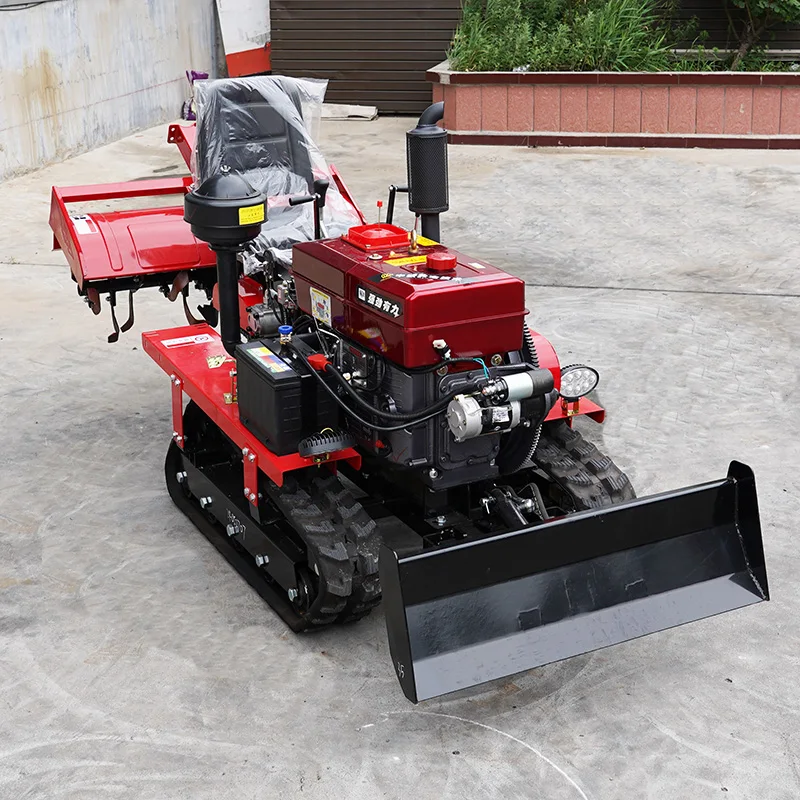 China Rotavator Cultivators Agricultural Farming Mini Rotary Tiller Crawler Tractor Cultivators
