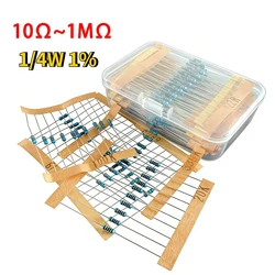 Metal Film Resistor Assortment Kit 300/600PCS 30 Values 1/4W 0.25W 1% Tolerance 10Ω~1MΩ High Precision Resistors for Arduino