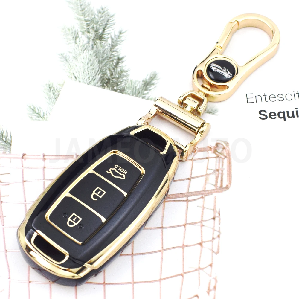 3 Buttons Car Key Case Cover For Hyundai i30 ix25 Elantra KONA Solaris Azera Grandeur Ig TM Accent Santa Fe Palisade Shell Fob