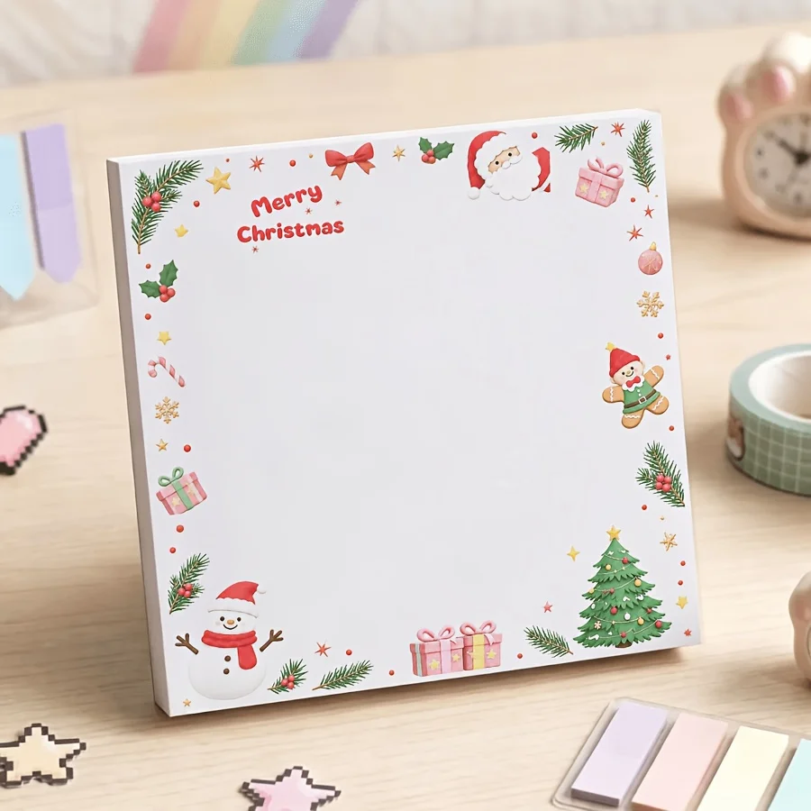 [Christmas] Cute Christmas Pad, Santa, Snowman And Christmas Tree Memo Notes For Planner, Reminder, Study And Office Use