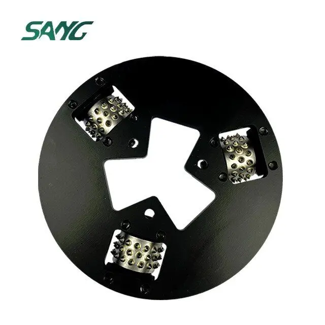 230mm Diamond Rotary Bush Hammer Tool Grinding Concrete with 3* 45 Pins Rollers for  Grinder