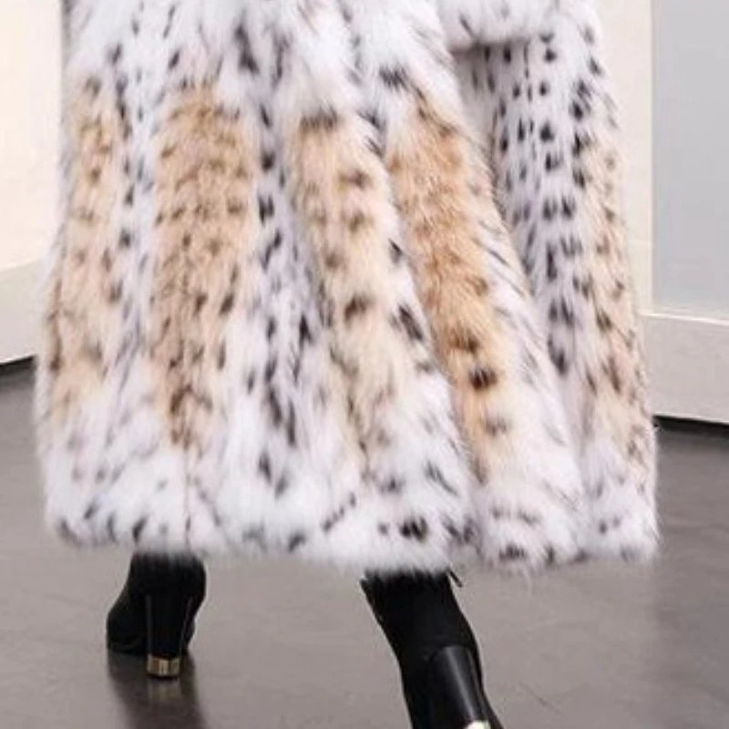 Women's Autumn/Winter Top Coat Faux Fur Leopard Print Warm Comfortable Loose Casual Design Fashion Advanced Soft Niche Versatile