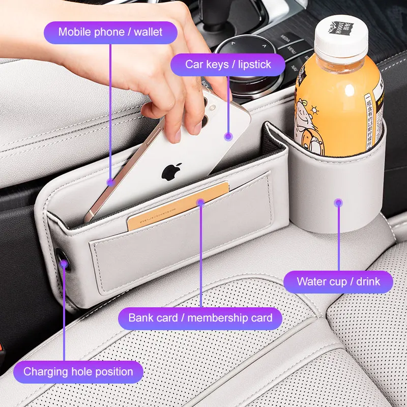 

For Lexus IS250 Ct200h LS430 LX570 NX300h IS300h RX330 Leather Car Seat Gap Crevice Storage Box Cup Holder Organizer Accessories