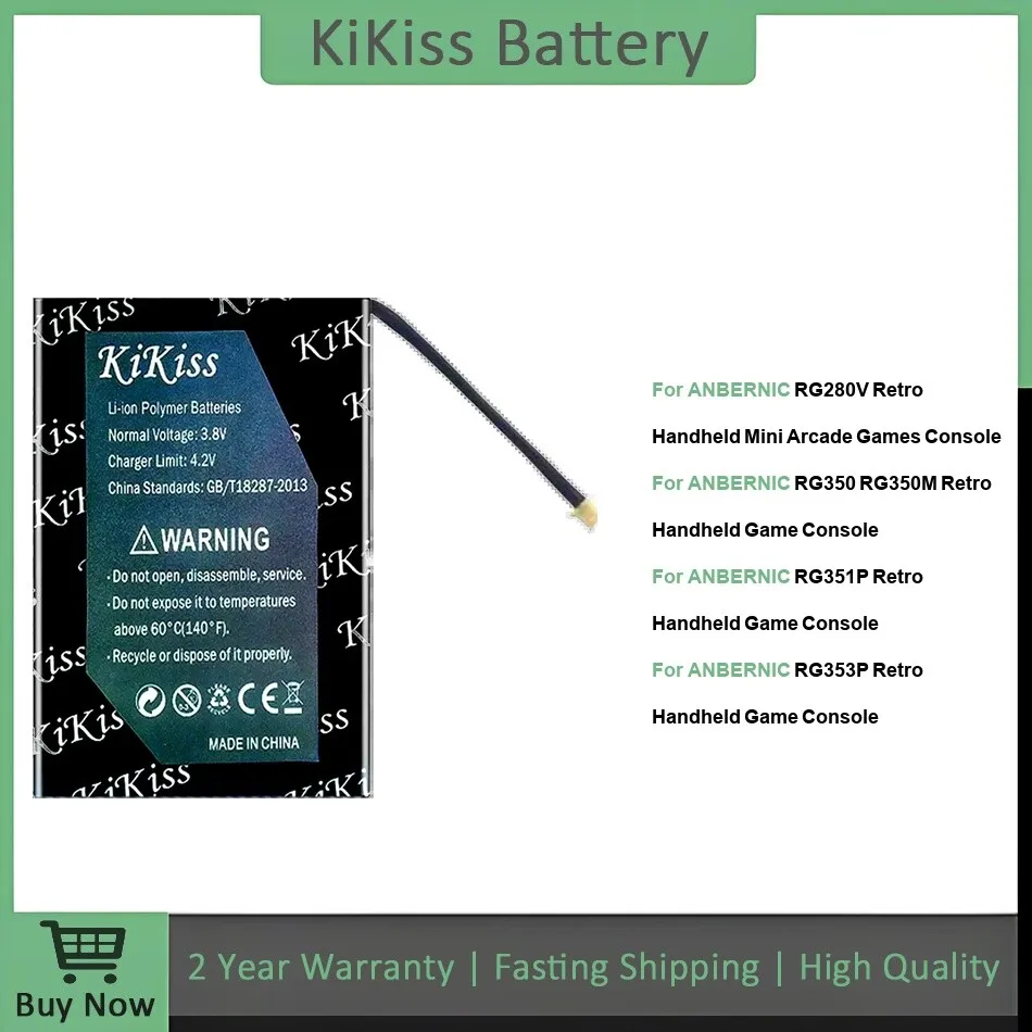 

Аккумулятор для ANBERNIC RG280V/RG350M/RG351P/RG353P, портативная мини-консоль в стиле ретро для аркадных игр