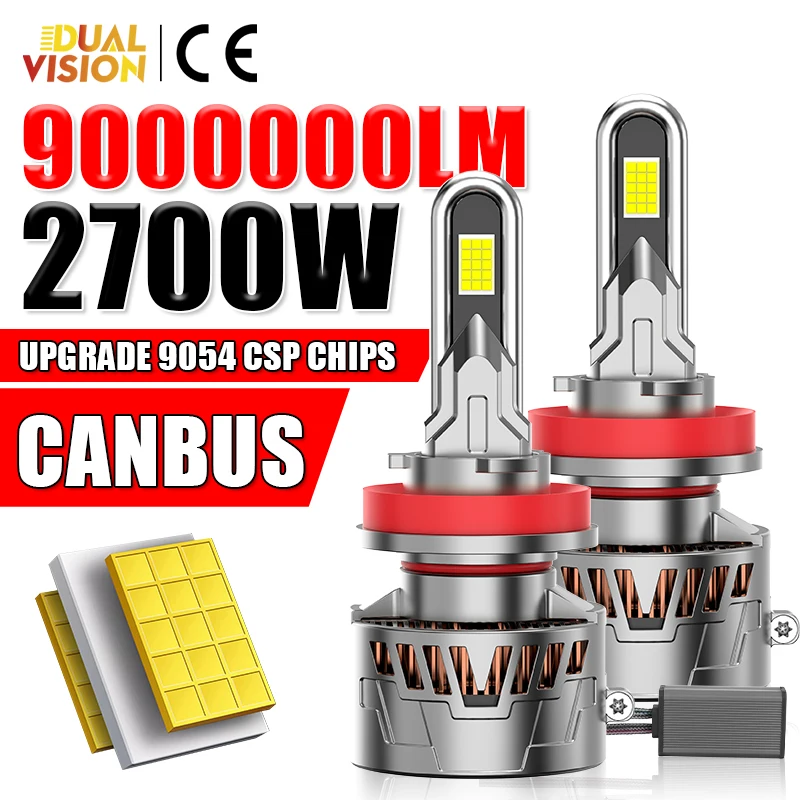 

2700W H4 Светодиодные фары 9000000LM Canbus No Error K5C H7 H27 880 881 H1 H8 H9 H11 9005 HB3 9012 HIR2 Автомобильные фары 9054 CSP Противотуманные фары