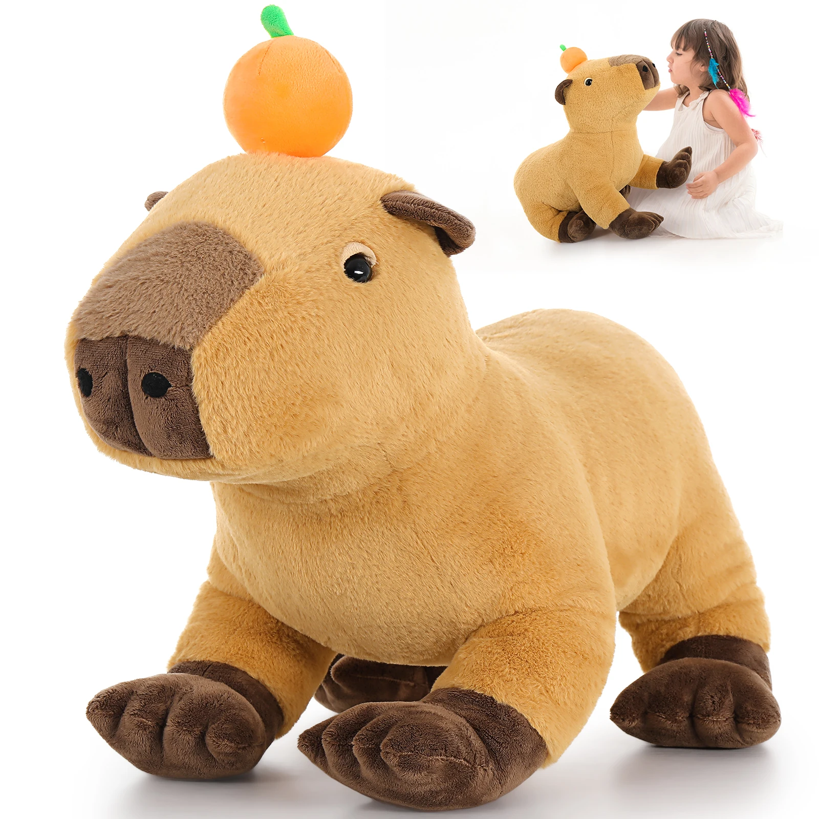

MaoGoLan Big Capybara Plush Toy, 24” Lifelike Large Capybara Stuffed Animal, Realistic Giant Stuffed Capybara Soft Body Hugging
