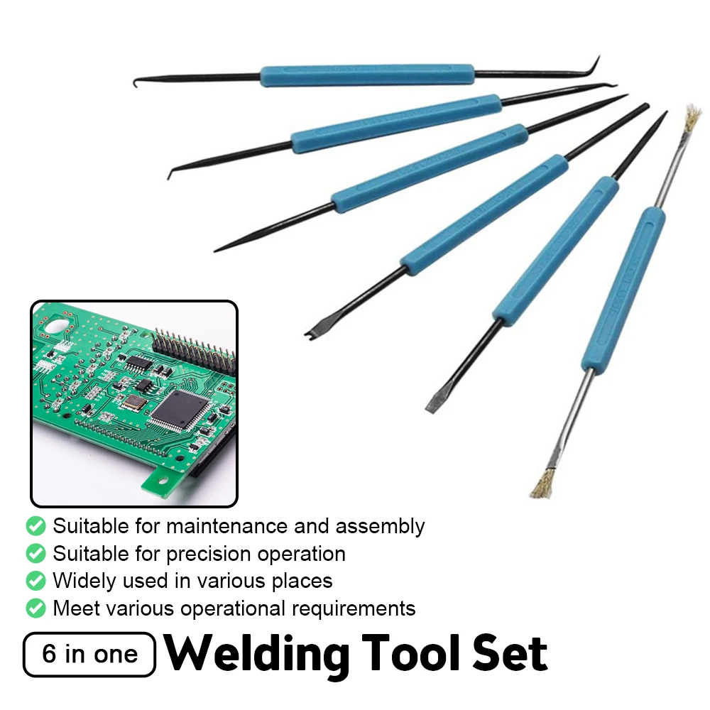 6pcs Soldering iron kit BGA Solder Assist Tools for PCB Repair Rework Electronic Circuit Board Auxiliary Maintenance Welding