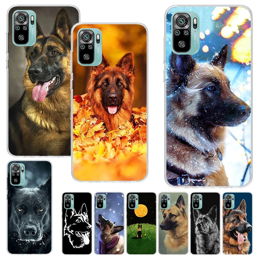 German Shepherd Dog Print Soft Case for Xiaomi Redmi Note 12S 11S 12 11T 10S Phone Shell 9S 8T 11 10 9 8 11E Pro Plus 7 Cover