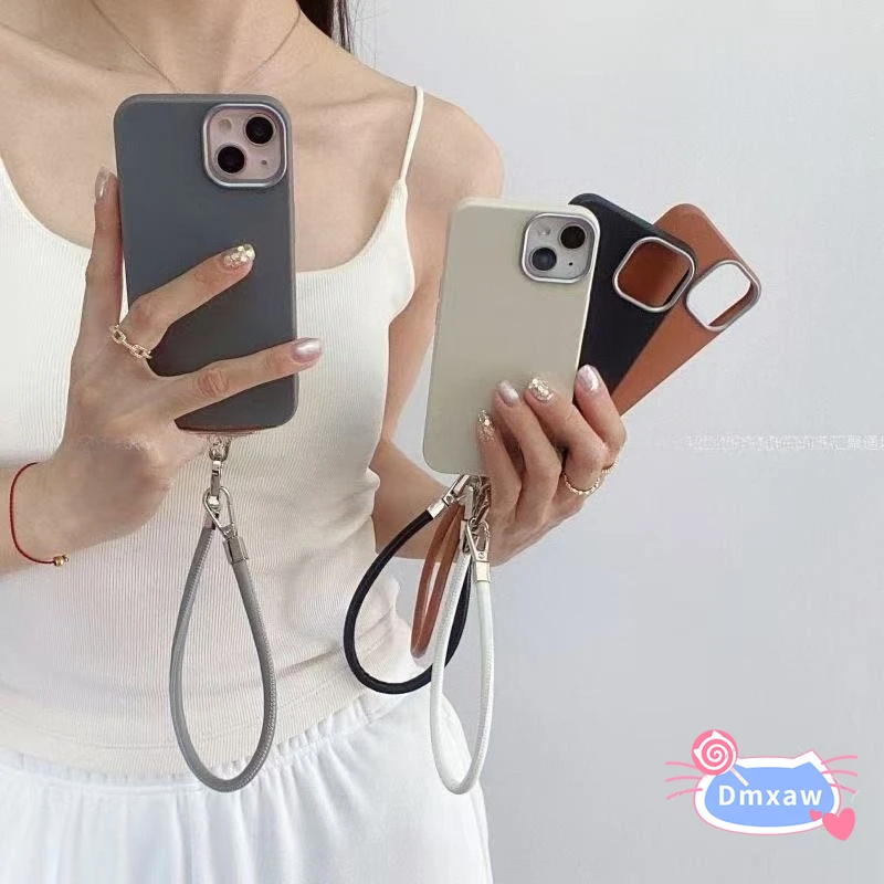 For Samsung Galaxy A36 A16 A06 A05s F05 M05 F14 A03 Core A03s A04s A04E F04 M04 A02s Phone Case With Leather Lanyard Strap Cover
