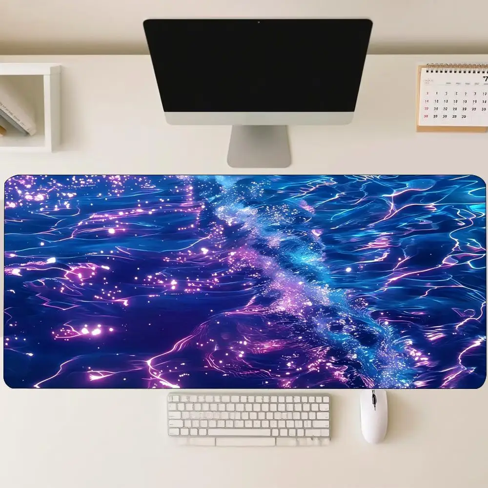 Gorgeous Galaxy Water Ripple Extended Mouse Pad Non Slip Rubber Desk Mat For Gaming Laptop Keyboard And Home Office Use