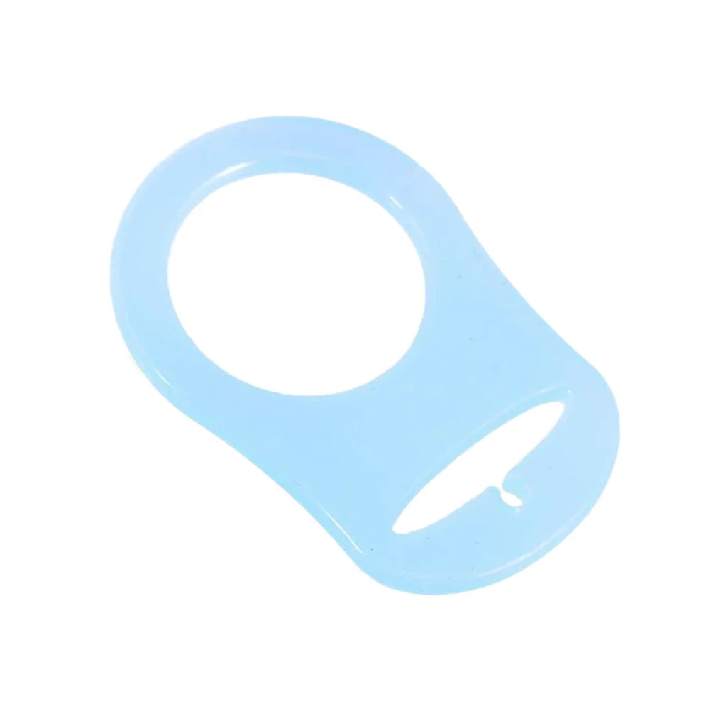 

10pcs Silicone Baby Pacifier Clip Holder For Compatible Soother Ring Light Blue Adapter